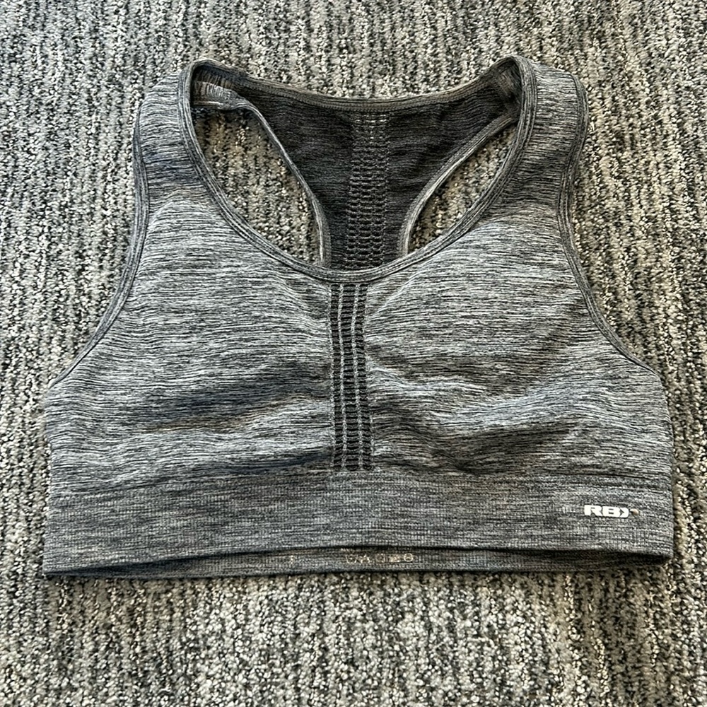 RBX heathered grey racer back bra